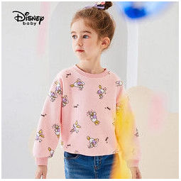 Disney baby 迪士尼童装女童冬不倒绒圆领卫衣儿童加绒保暖卫衣潮71005