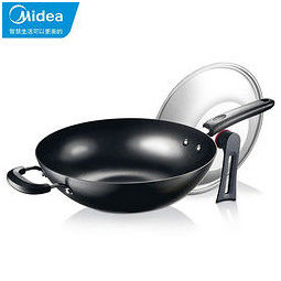 Midea 美的 喆物炒锅32cm铁锅无涂层铸铁锅炒菜锅MP-CG32W1-005