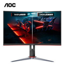 AOC 冠捷 31.5英寸 创新曲率1500R 广色域 240Hz 0.5ms HDR Mode 窄边框 快拆支架 游戏电竞曲面显示器 C32G2ZE