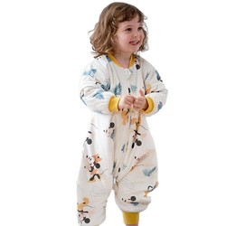 Disney baby 婴儿纱布分腿睡袋 可脱袖加厚款 元气森林 100cm