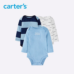 PLUS会员：Carter's 孩特 婴儿长袖包屁连体衣 3件装