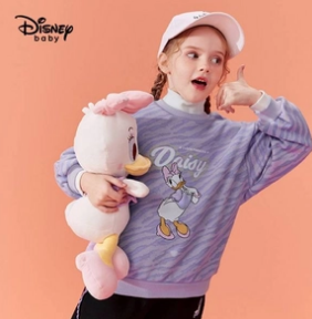 Disney baby 迪士尼 2021新款 儿童一体绒加厚保暖卫衣 （90-150cm）5款