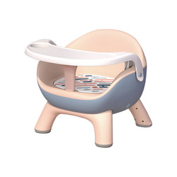 奔麦 多功能儿童椅 樱桃粉 发声PVC垫 餐盘 透明餐盘款