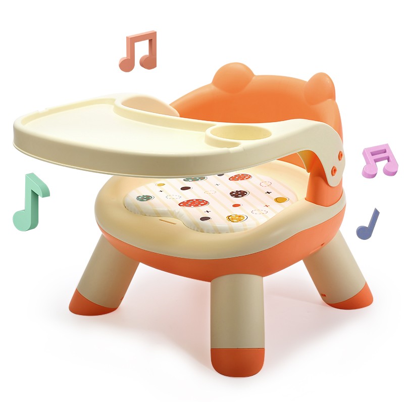 亲语 宝宝餐椅软垫带声音 洛克橙 大餐盘+PVC软垫