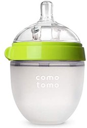 comotomo 可么多么 自然触感婴儿奶瓶, 绿颜色, 8 盎司/约227.3毫升