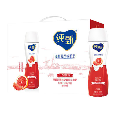 蒙牛 纯甄小蛮腰 高端轻酪乳风味酸奶（西柚味）230g*10瓶