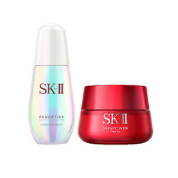 SK-II Skin Power新版大红瓶面霜精华霜80g+小灯泡精华露50ml