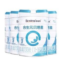 BIOSTIME 合生元 贝塔星 幼儿配方奶粉 3段(12-36个月) 法国原装原罐进口 800克*4罐