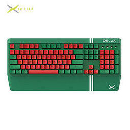 DeLUX 多彩 KM17 无线机械键盘 黄轴 104键 热带雨林