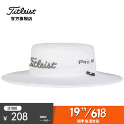 Titleist 泰特利斯 高尔夫球帽男全新Tour Aussie圆顶帽可调节运动遮阳帽舒适透气golf男帽 TH20SSAUSA-10白灰色 均码