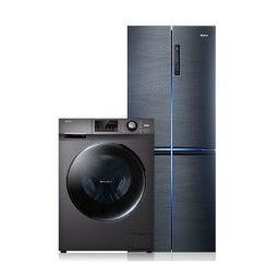 Haier 海尔 BCD-405WLHTDD5DYU1冰箱+EG100HB108S洗衣机 冰洗套装