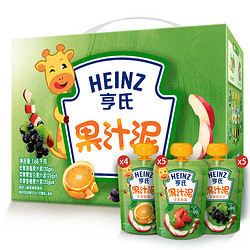 Heinz 亨氏 水果泥婴儿幼儿宝宝辅食营养苹果泥吸吸袋果汁泥120g *14