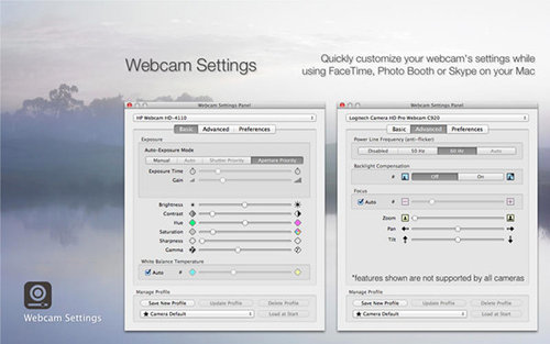 webcam settings mac os