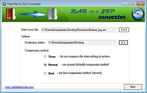 RAR转换为ZIP(RAR to ZIP Converter) 1.0 官方