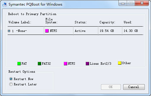 双系统主分区转换工具(Symantec PQBoot for W