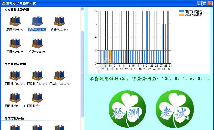 三叶草山东省高中信息技术学业水平考试模拟系统截图1