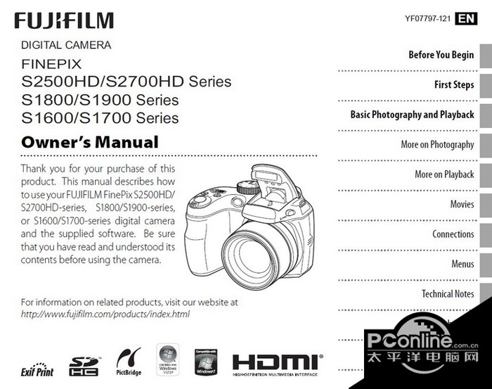 富士FinePix S1600 series数码相机 使用说明书