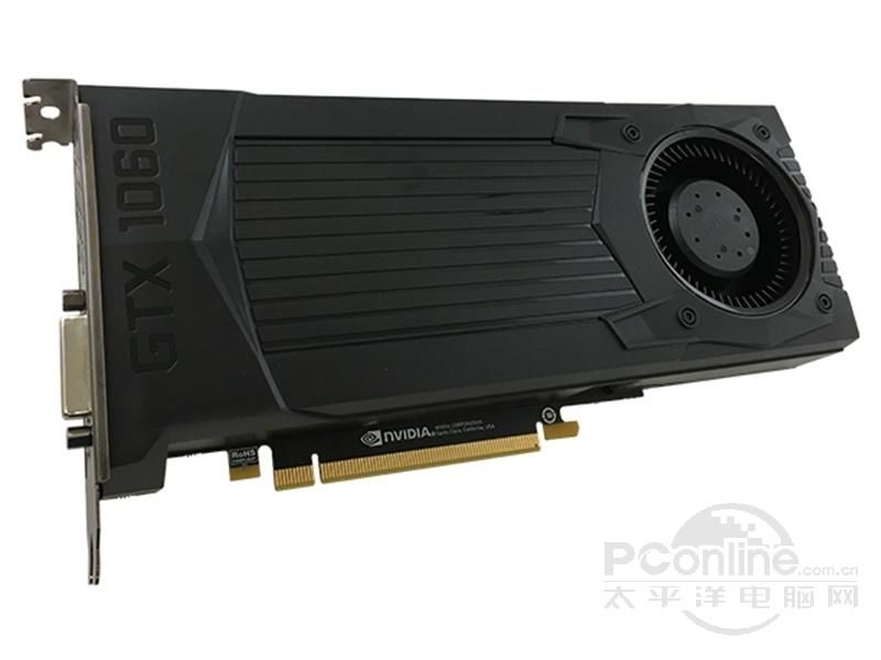 影驰 GeForce GTX 1060 Founders Edition45度正面