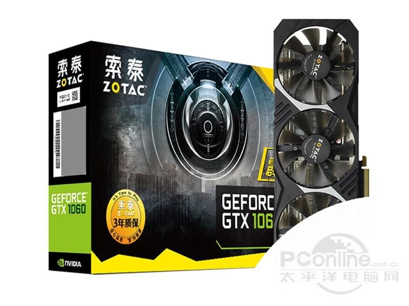 索泰 GeForce GTX 1060-3GD5 霹雳T3 OC