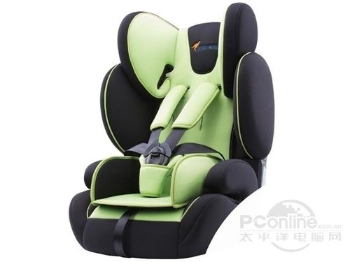 贝贝卡西汽车用儿童安全座椅婴儿宝宝9月-12岁安全座椅3C认证 草绿色