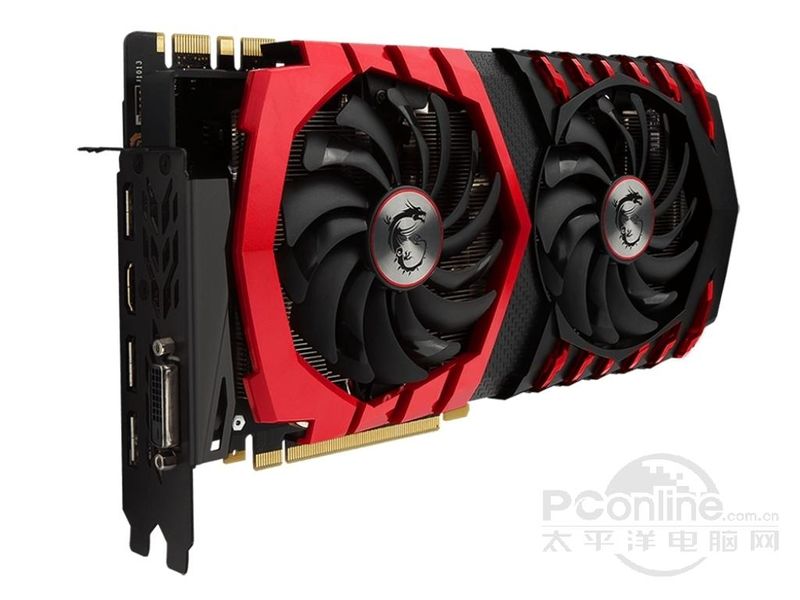 微星 GeForce GTX 1070 GAMING X 8G45度正面