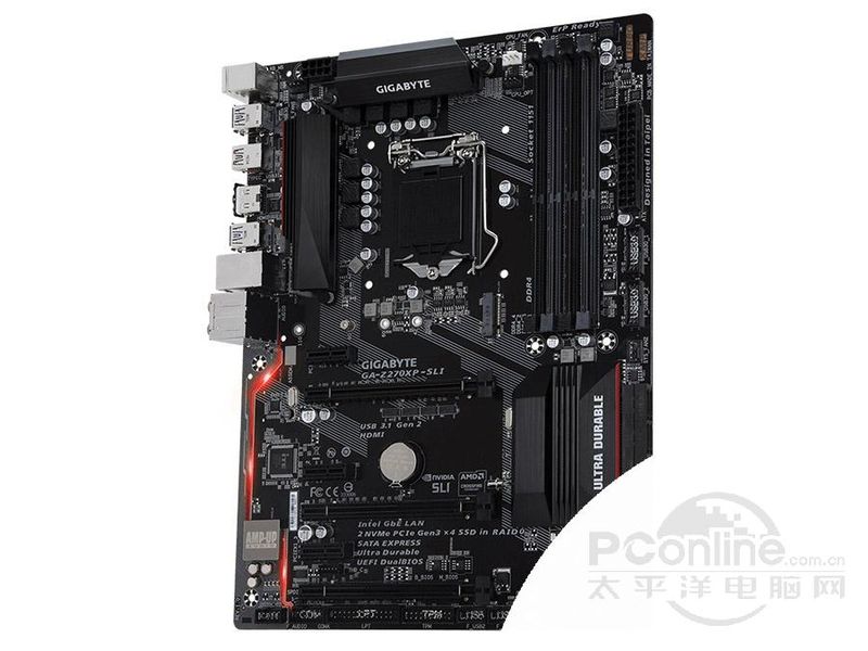 技嘉Z270XP-SLI45度正面