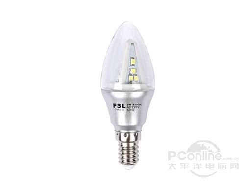 佛山LED尖泡3W透明全柱E14暖白光 外观
