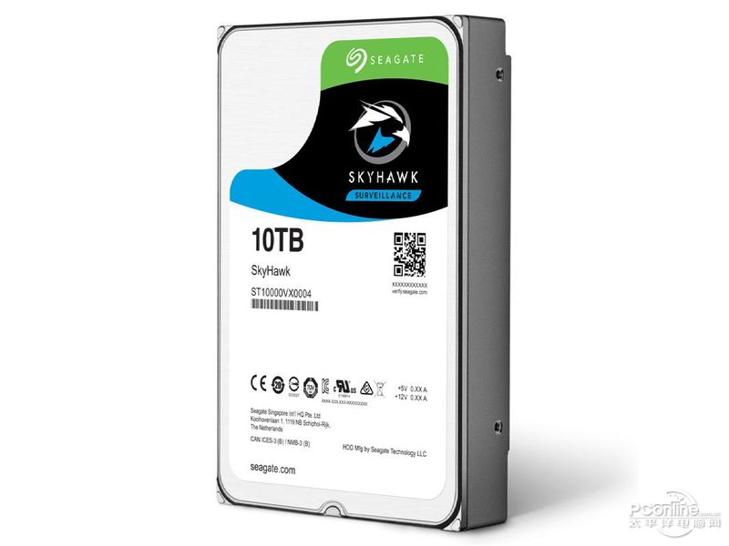 希捷酷鹰 10TB 256M SATA 硬盘(ST10000VX0004) 