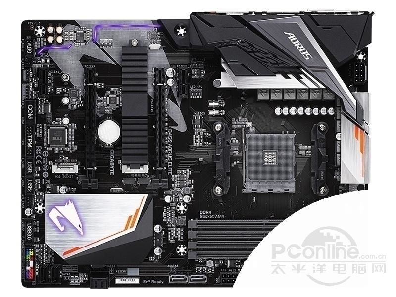 技嘉B450 AORUS ELITE正面