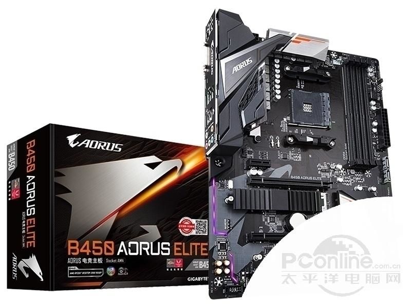 技嘉B450 AORUS ELITE配盒图