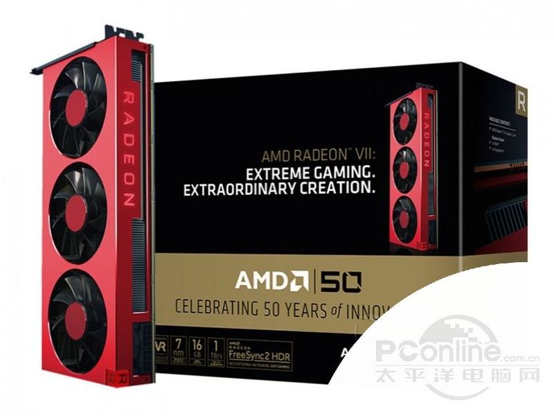 AMD Radeon VII 50周年纪念版正面