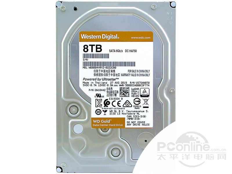 西部数据金盘 8TB 256M SATA 硬盘(WD8004VRYZ)主图