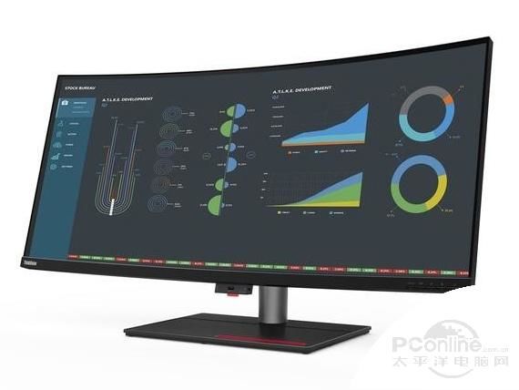 联想ThinkVision P40w 45度正面