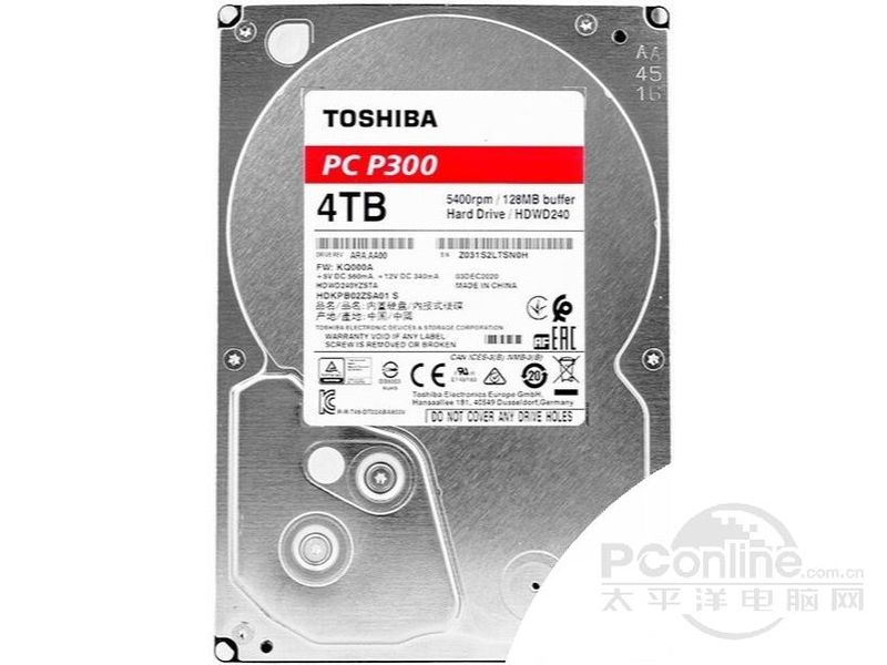 东芝P300系列 4TB 5400转128M(HDWD240)