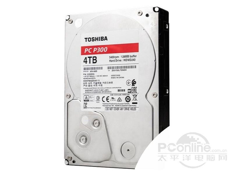 东芝P300系列 4TB 5400转128M(HDWD240)