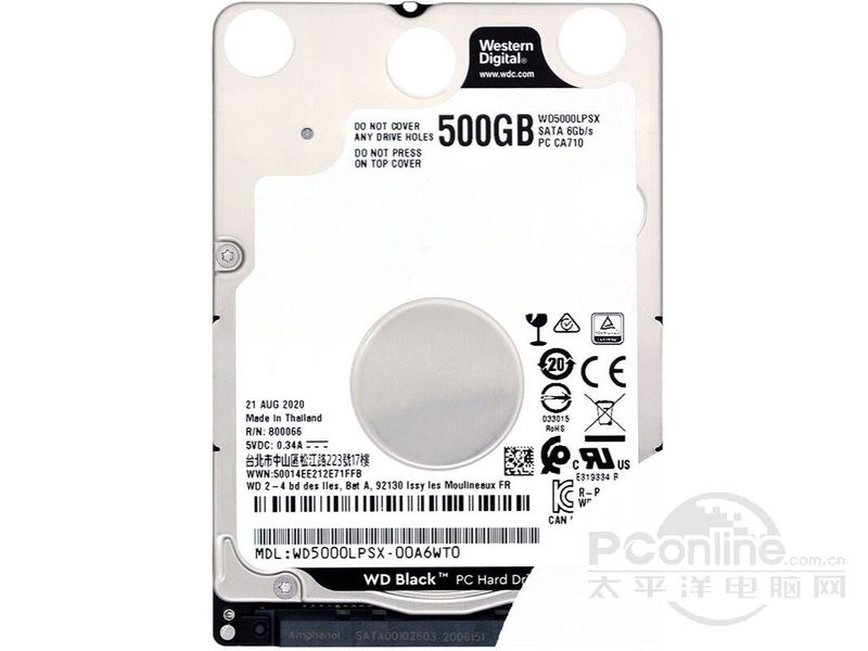 西部数据黑盘 500GB 64M SATA 笔记本硬盘(WD5000LPSX) 主图