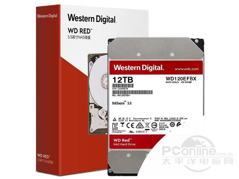 西部数据红盘Plus 12TB 256M SATA3硬盘(WD120EFBX) 主图