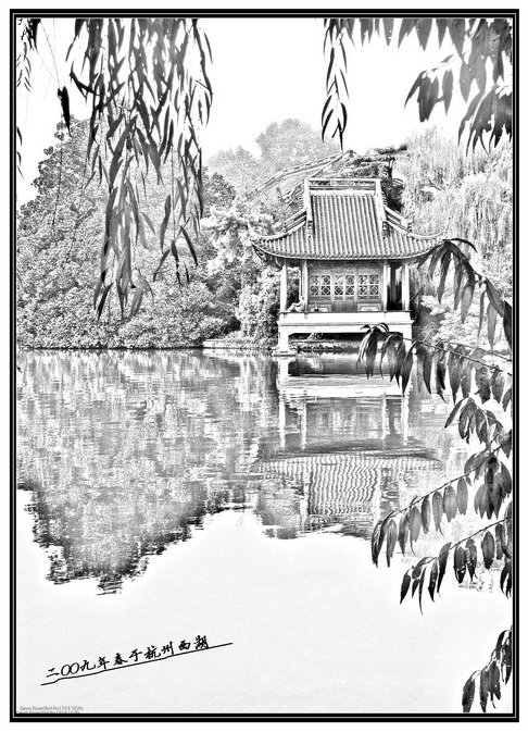 杭州西湖素描图片大全图片