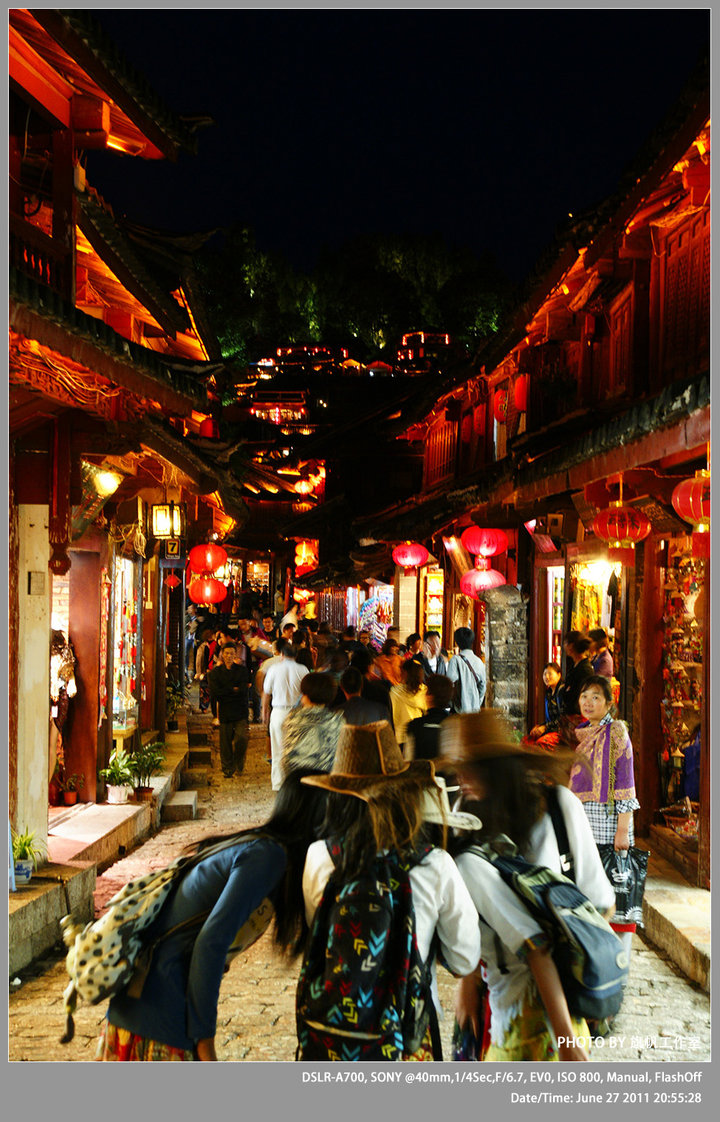 丽江古城夜景照片图片