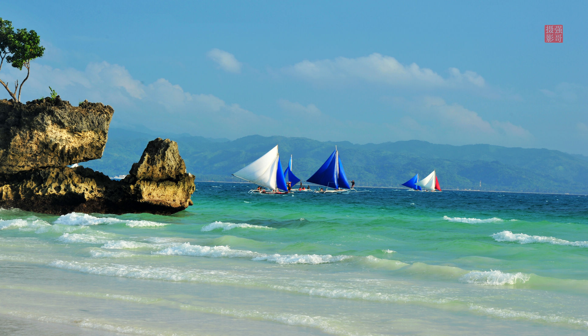 【大海与风帆摄影图片】菲律宾长滩岛海边风光摄影