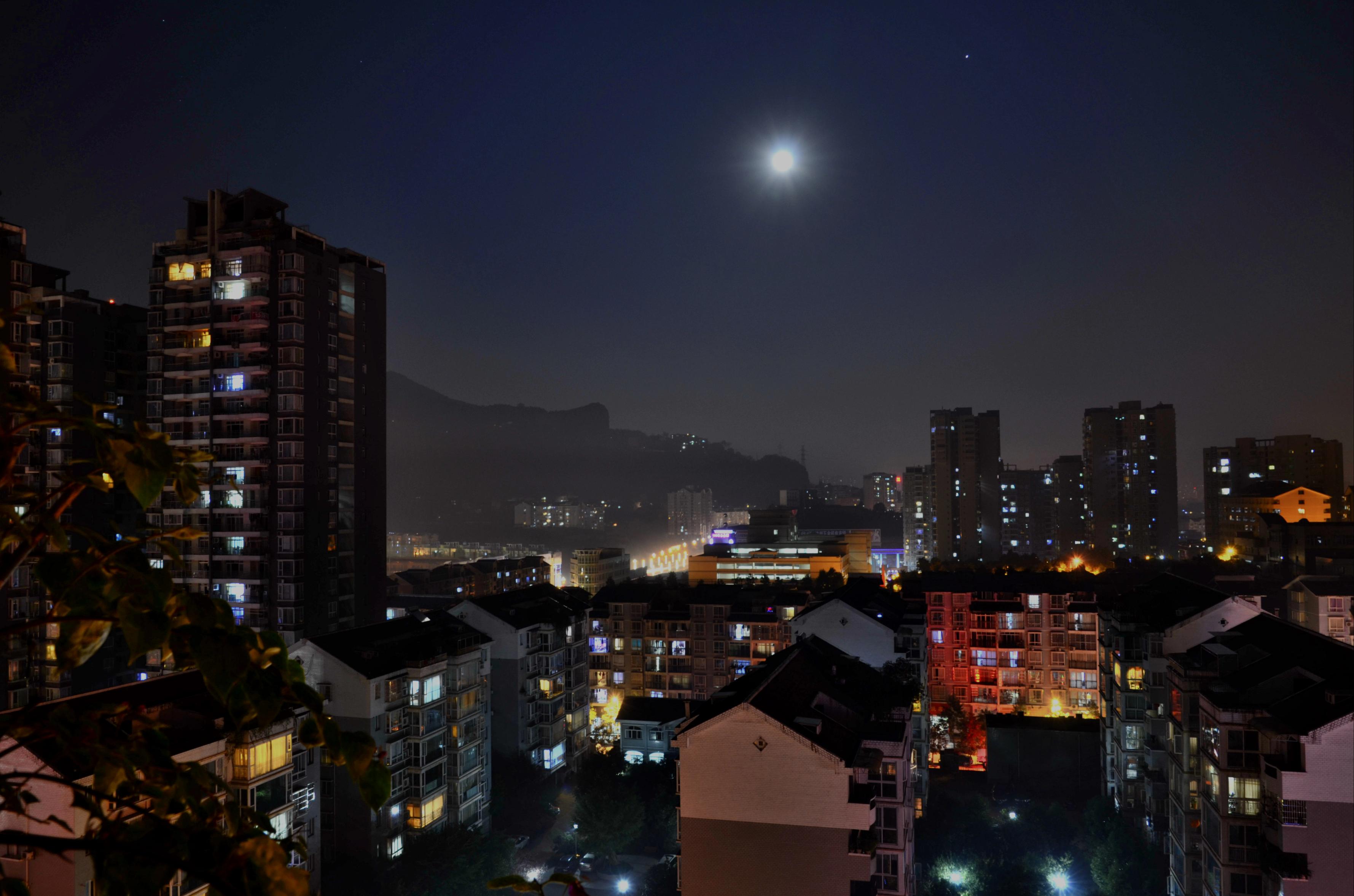 窗户外景贴图夜景图片