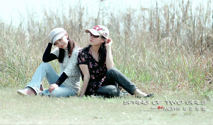 Spring of two girls