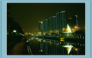龙城横圹河边夜景