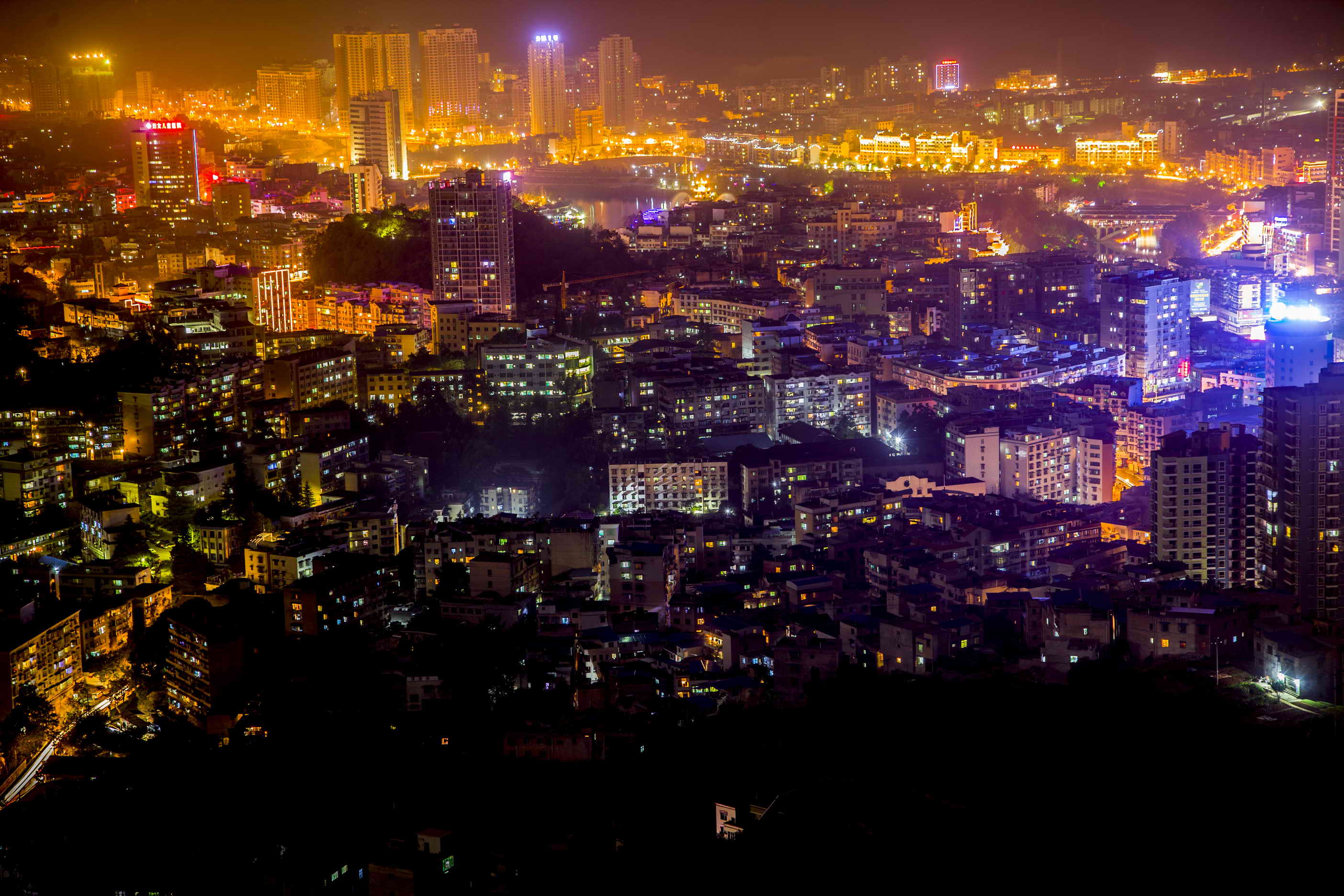 夏季繁星----家鄉銅仁夜景 - 佳能 eos 5d mark ii(5d2) 樣張 - pconl