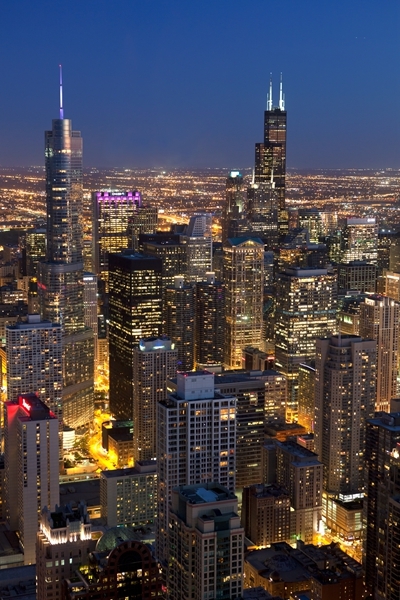 芝加哥夜景繁华图片