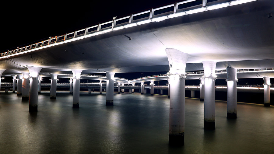 演武大桥夜景图片