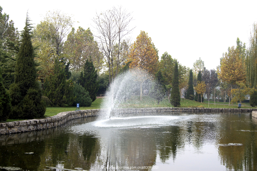 世纪公园水上开屏喷泉