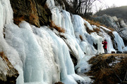 京西山谷泉水 呈现冰瀑美景