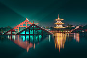 上海广富林遗址夜色