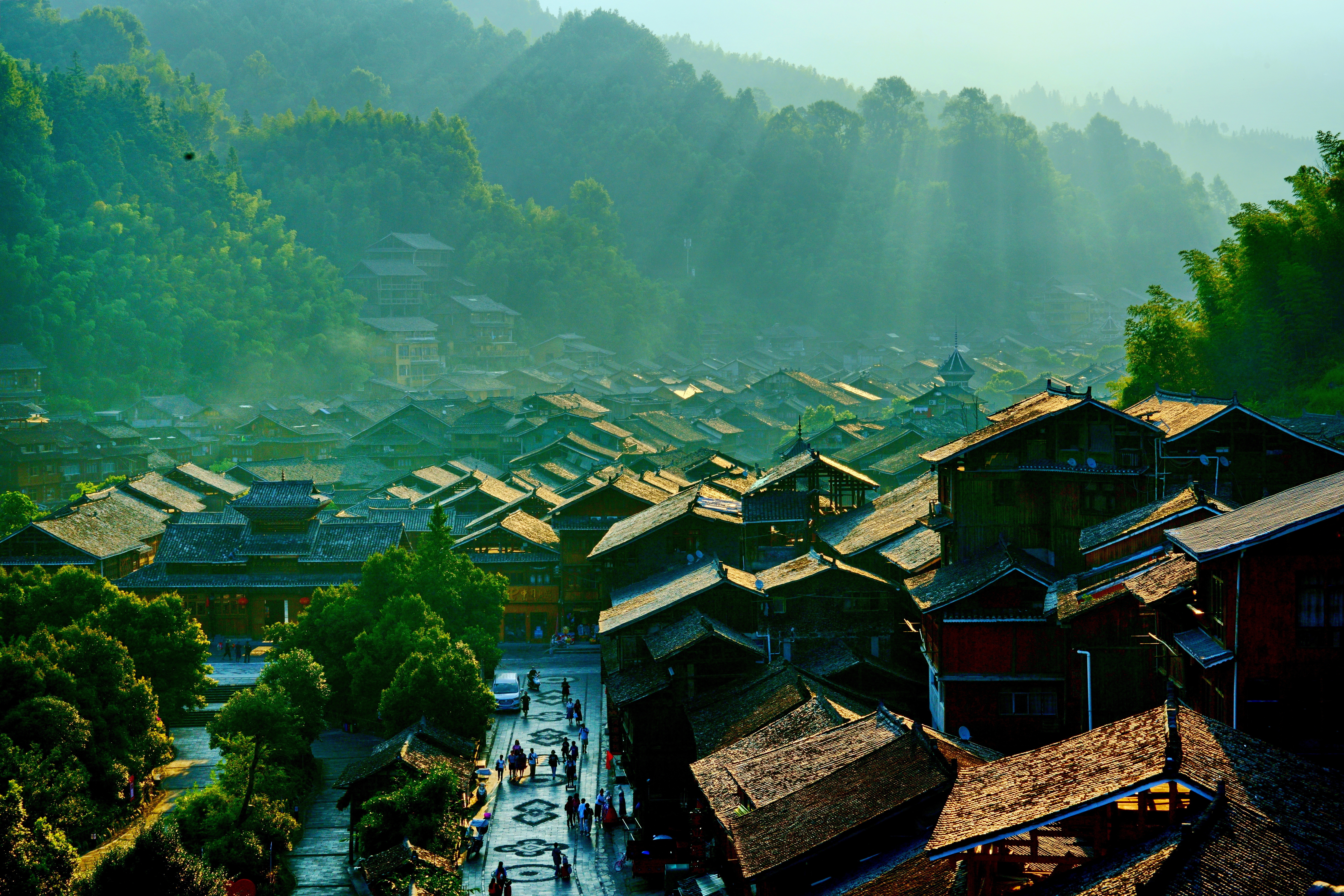 多彩贵州之肇兴侗寨的清晨